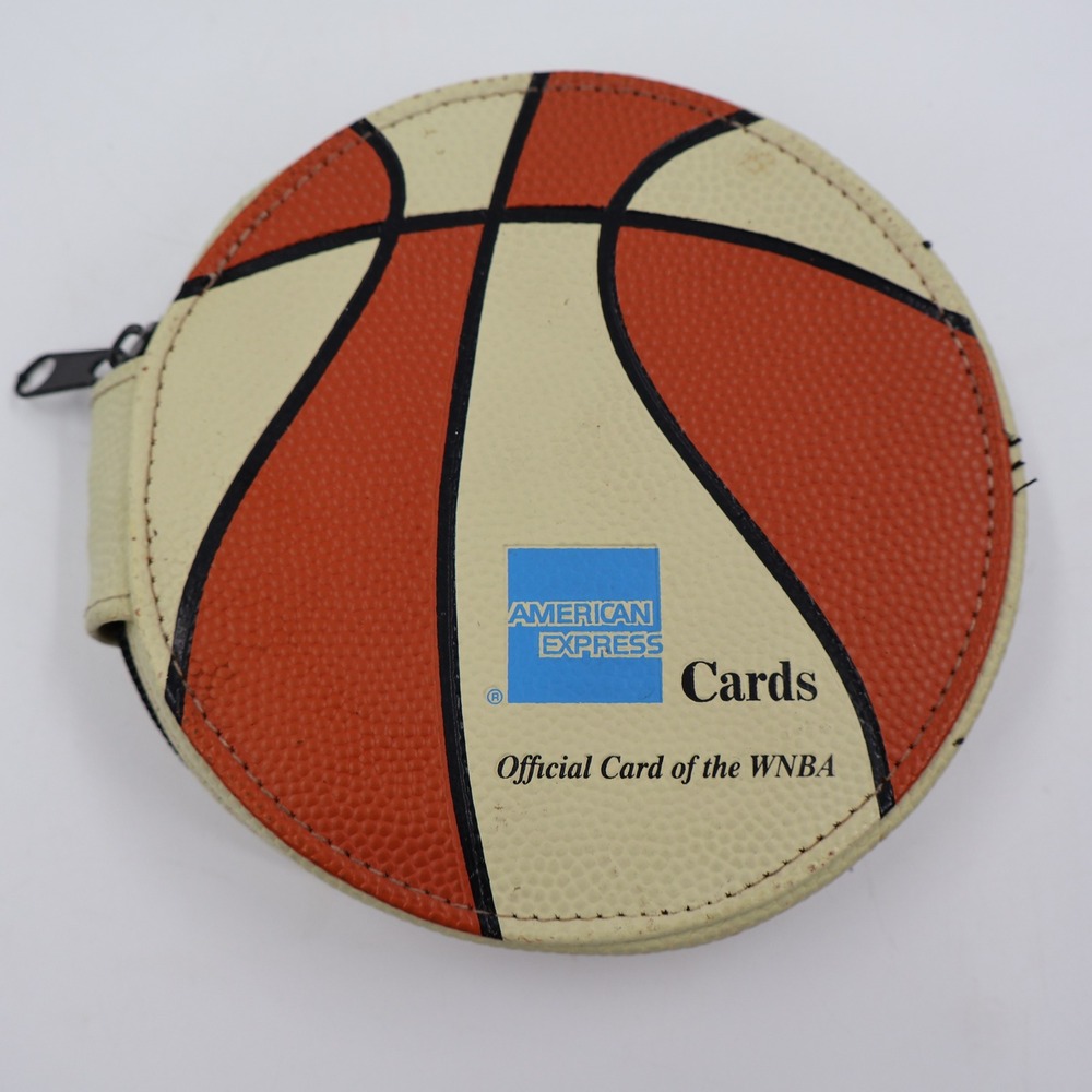 American Express WNBA Basketball CD Case Small Orange Cream Vintage Promo Pouch